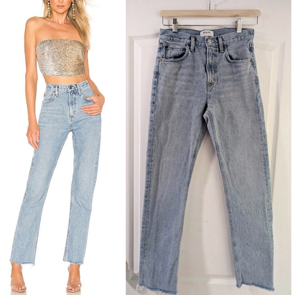 Agolde Light Blue Straight Leg Jeans